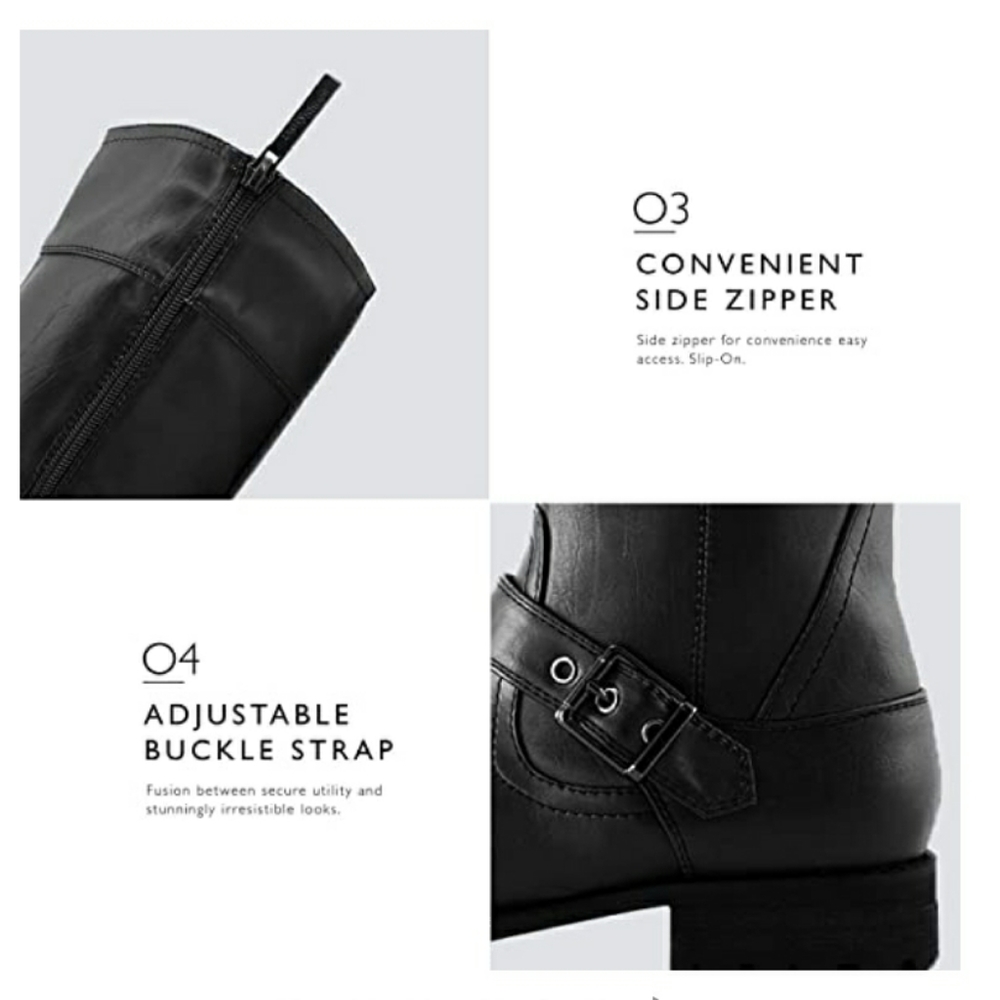 Knee High Military Style Combat Boots 6.5 - Picture 4 of 12